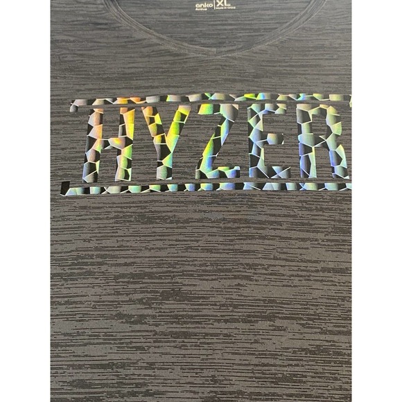 Disc Golf Shirt HOLOGRAPHIC HYZER Logo Unisex Jersey Active XL Grey Dri Fit - Picture 3 of 12